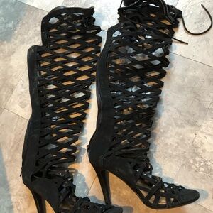 Women's Black Gladiator Heels